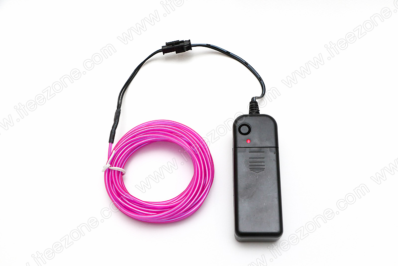 EL Wire 5 เมตร + รางถ่าน AA 2 ก้อน / สีม่วง