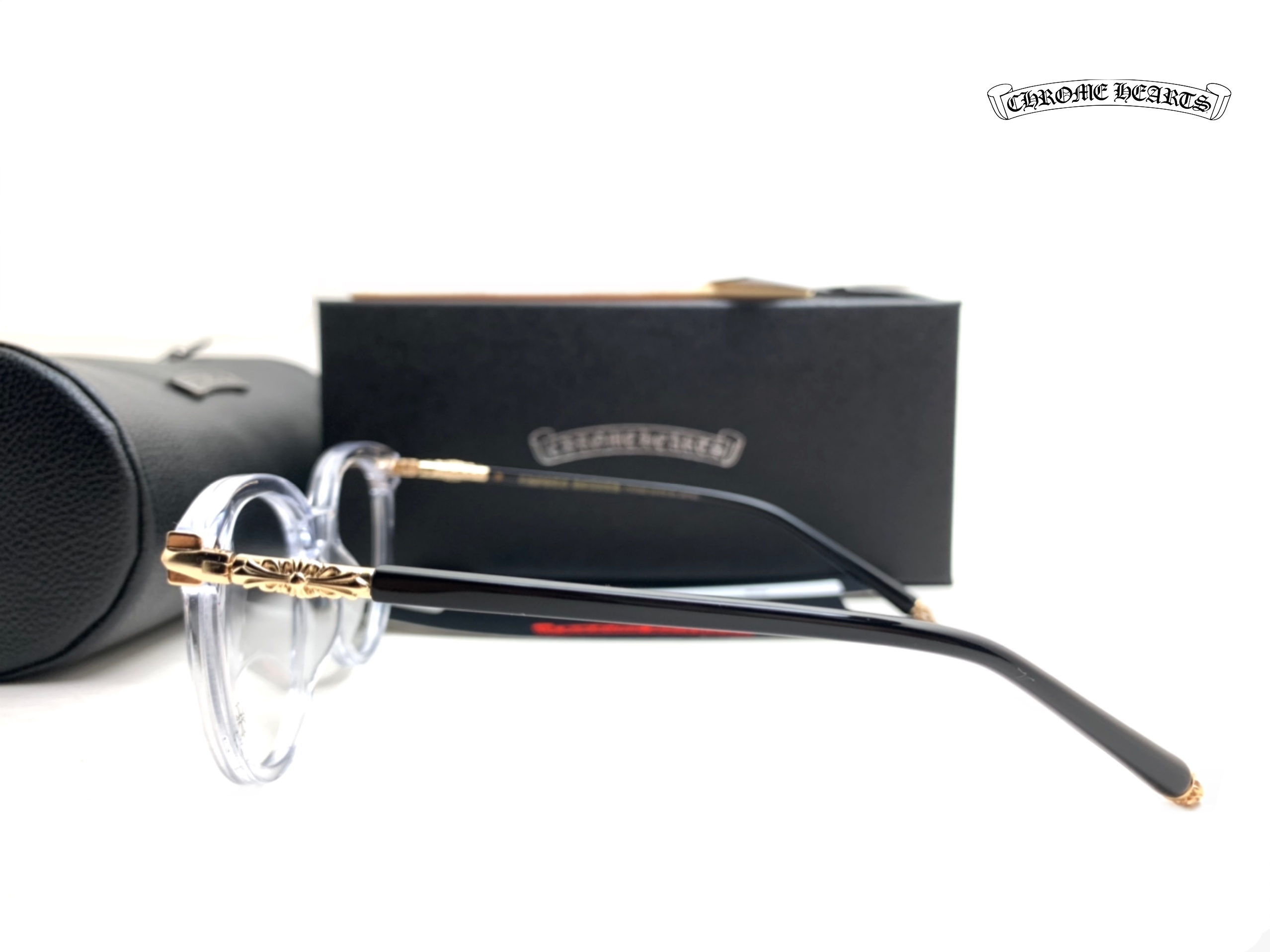 แว่นสายตา Chrome Heart BLUEBERRY MUFFIN CRYS-BK Crystal-Black 49-19 143 mm.