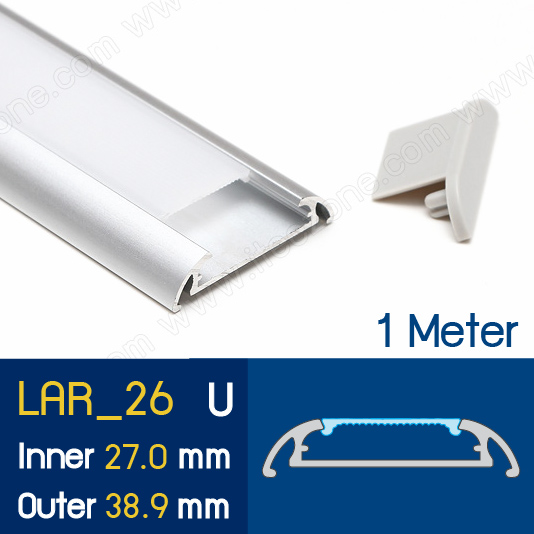 ราคาต่อ 1 เส้น ยาว 1 เมตร ราง U Flat 38.9mm รางไฟ Aluminium Profile รางอลูมิเนียม ใช้กับไฟเส้น LED รางไฟเส้น rail led track โพรไฟล์