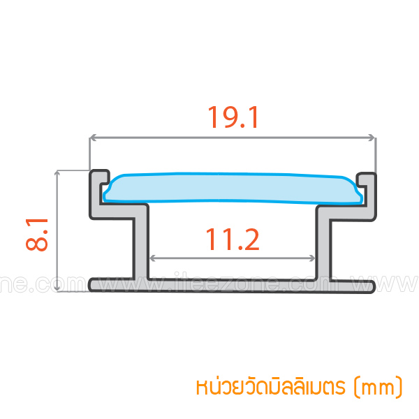 ราคาต่อ 1 เส้น ยาว 1 เมตร รางฝังพื้น U + ฝาอะคริลิค รางไฟ Aluminium Profile รางอลูมิเนียม ใช้กับไฟเส้น LED รางไฟเส้น rail led track โพรไฟล์