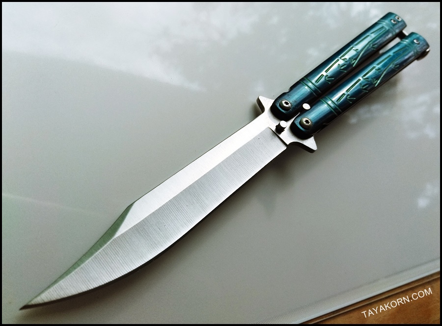 มีดบาลีซอง ใบไผ่น้ำเงิน Blue Bamboo Balisong TKBS-BT2
