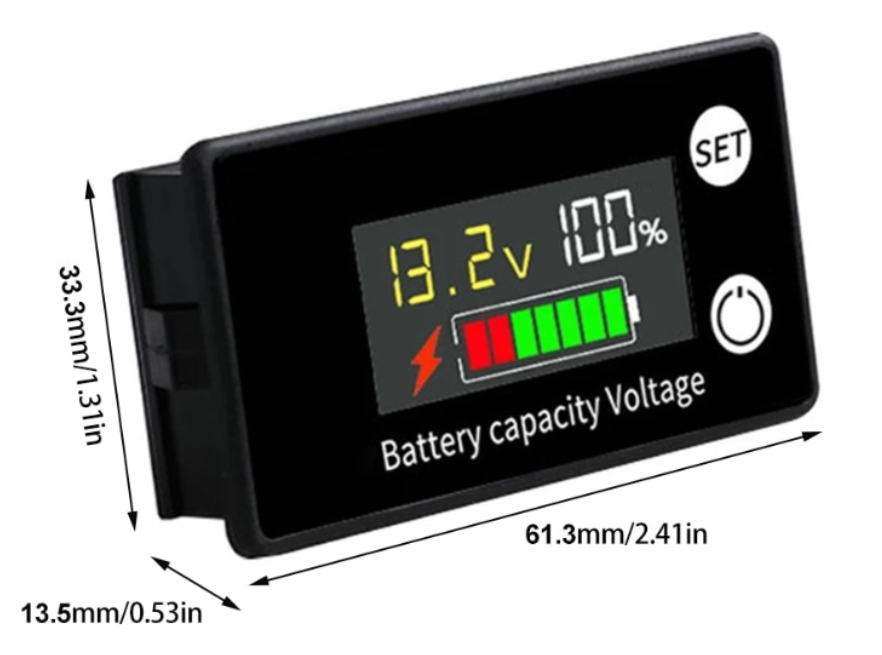 SUPNOVA วัดโวลต์ วัดแบตเตอร์รี่ โวลต์มิเตอร์จอสี (ไม่มีโลโก้)