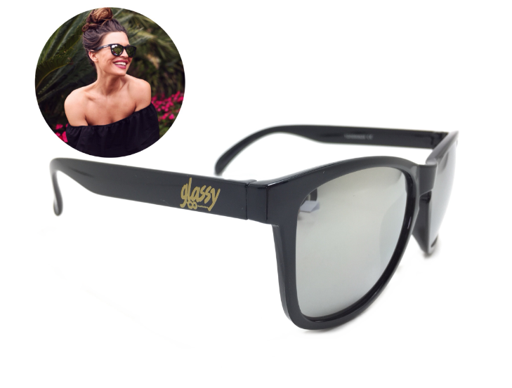 แว่นกันแดด Glassy Sunhaters Deric Black/Silver Mirror 54-18 140 <ปรอทเงิน>