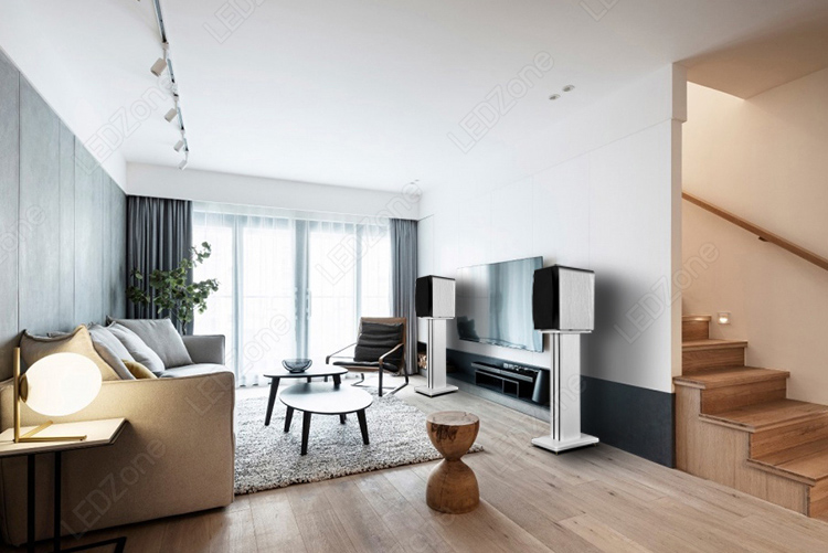 LZ-300 ขาตั้งลำโพงเกรดพรีเมี่ยม สีขาว ความสูง 15-90 cm ไม้ MDF แข็งแรง แน่น หนัก เสากรอกทรายได้ แถมอุปกรณ์ยึดสายลำโพงหลังเสา