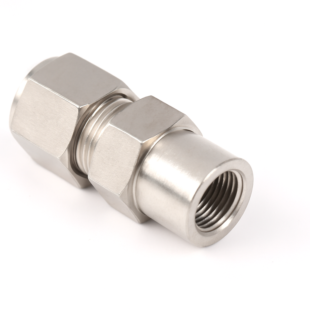 CHS-LK-015 ข้อต่อขันน็อต แรงดันสูง ต่อตรง 1 รู เกลียวใน 1/8"