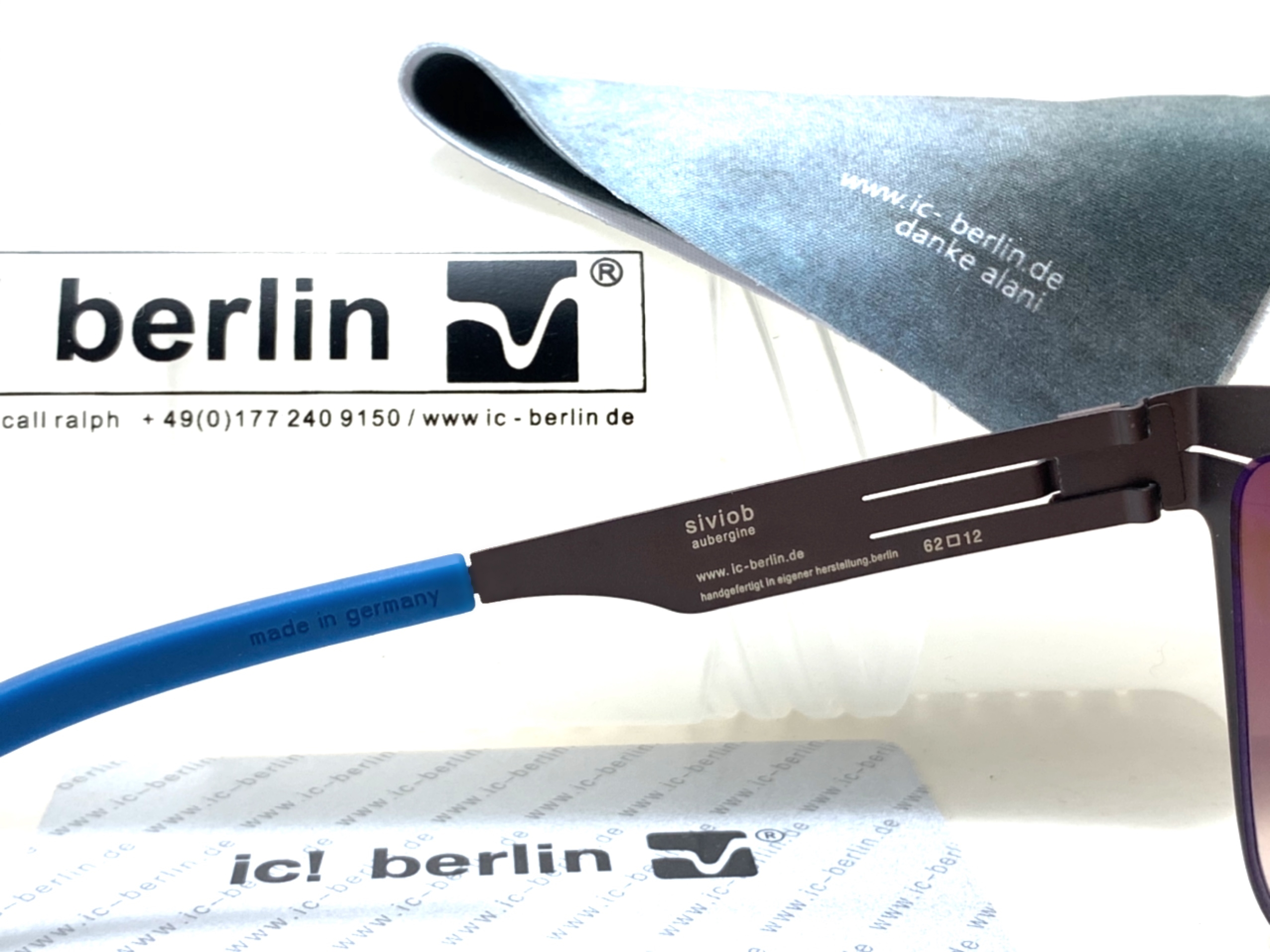 แว่นกันแดด ic berlin model siviob aubergine 62-12 <น้ำตาลเฟด>