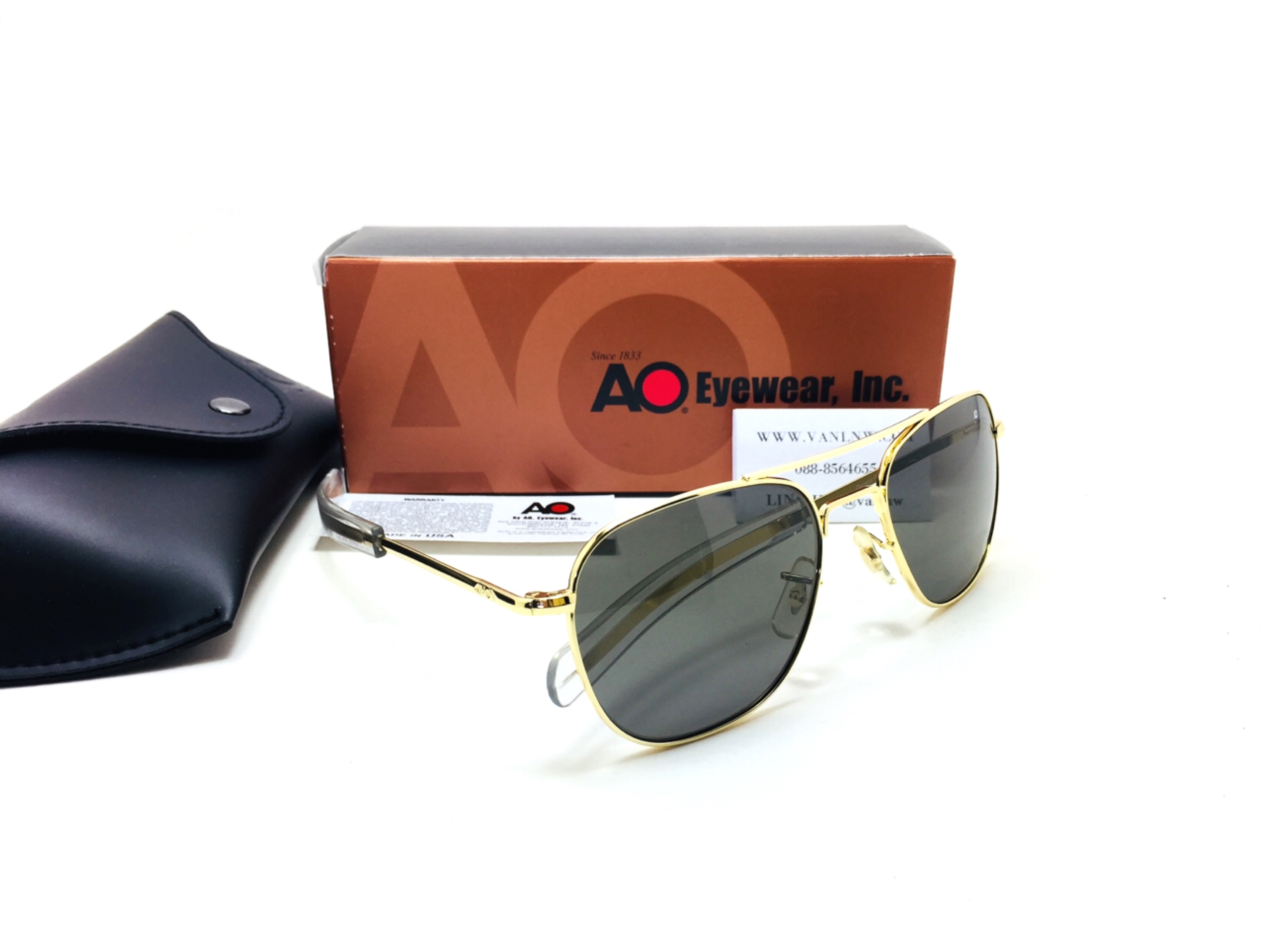 แว่นกันแดด Ao Original Pilot Made in USA (ทอง-เทา) ของแท้ 100%