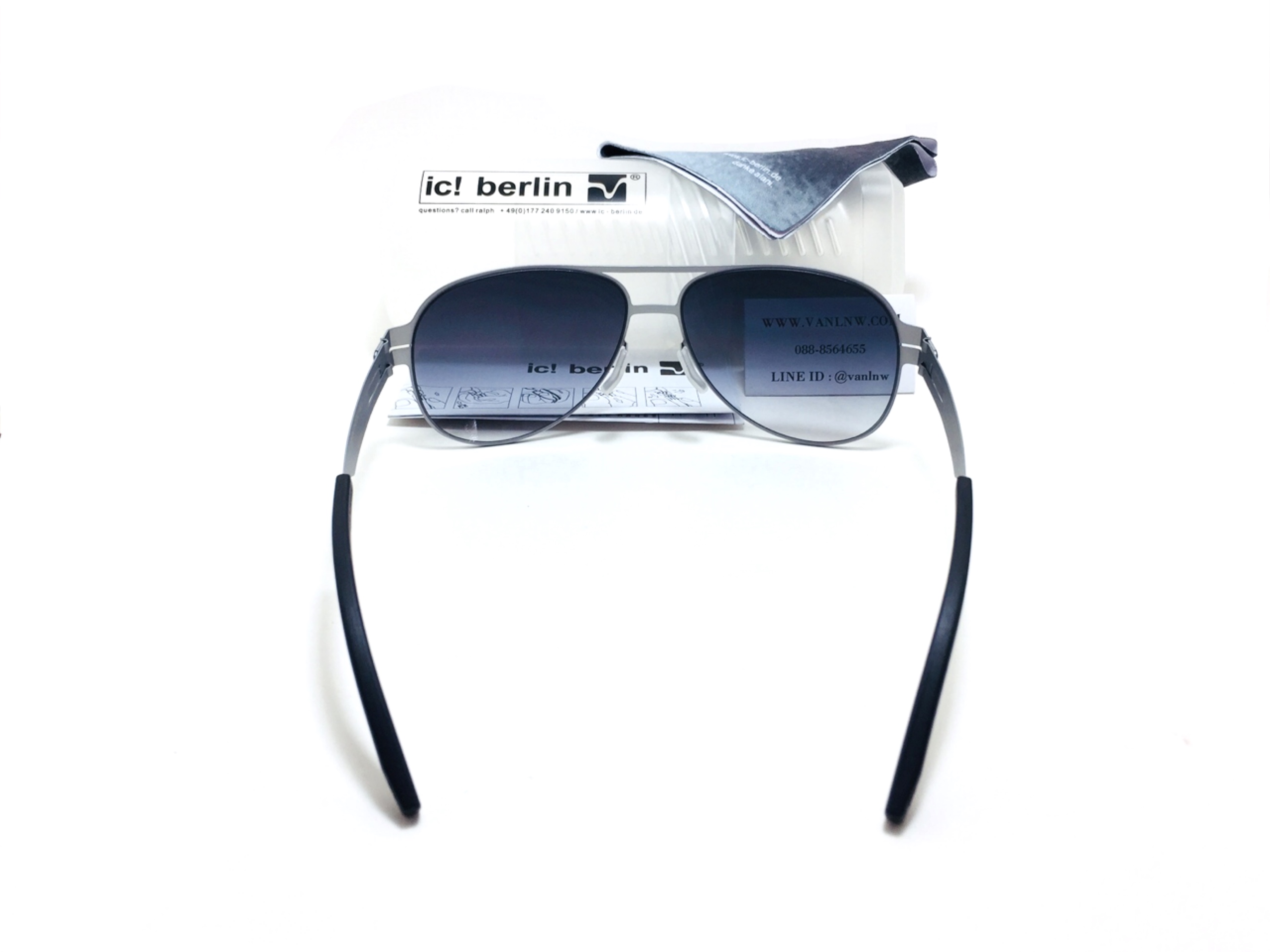 แว่นกันแดด ic berlin model M0132 raf s. chrome 61-14 <เงิน>