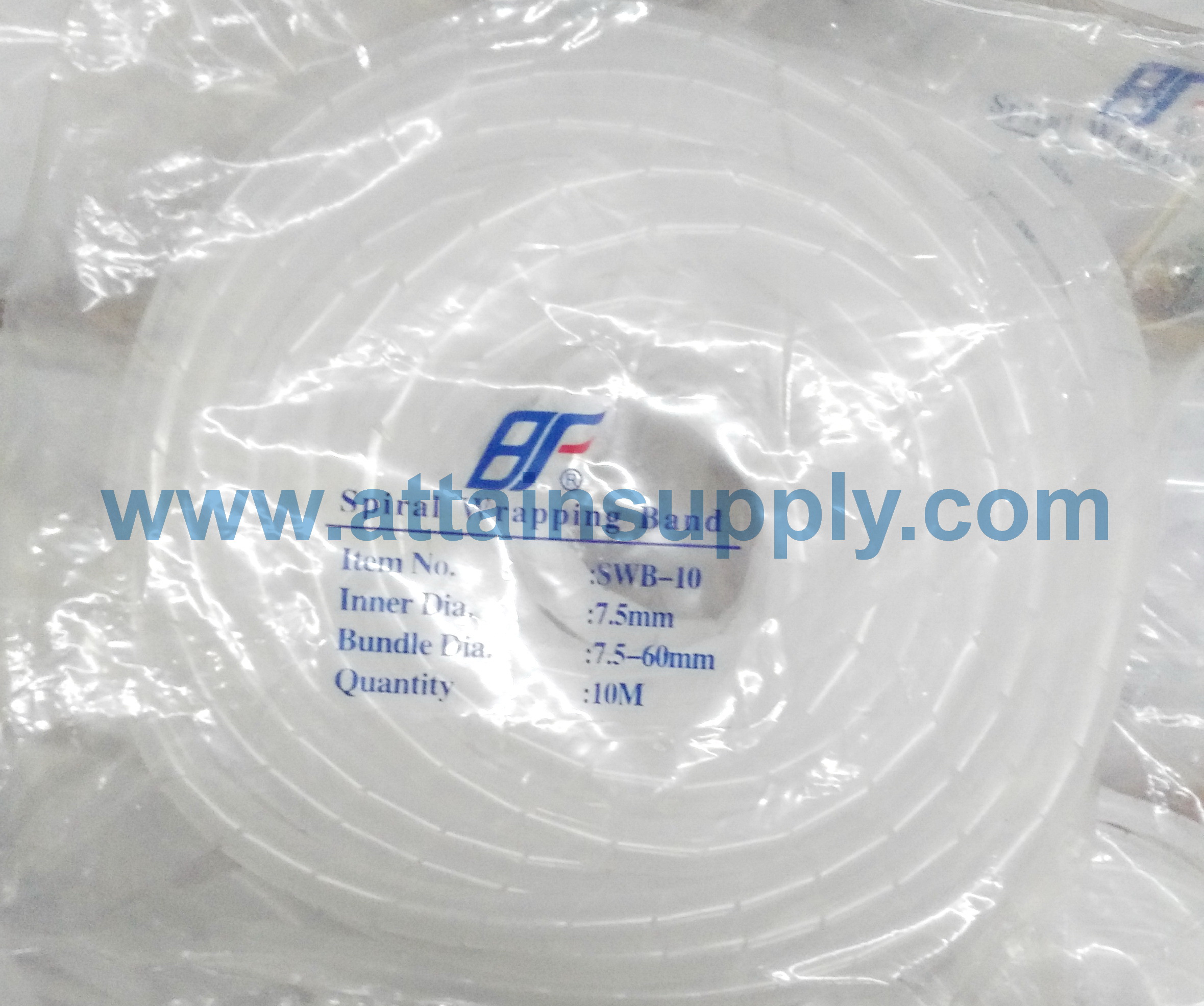 ใส้ไก่พันสายไฟ SWB10-7.5MM./10M สีขาว