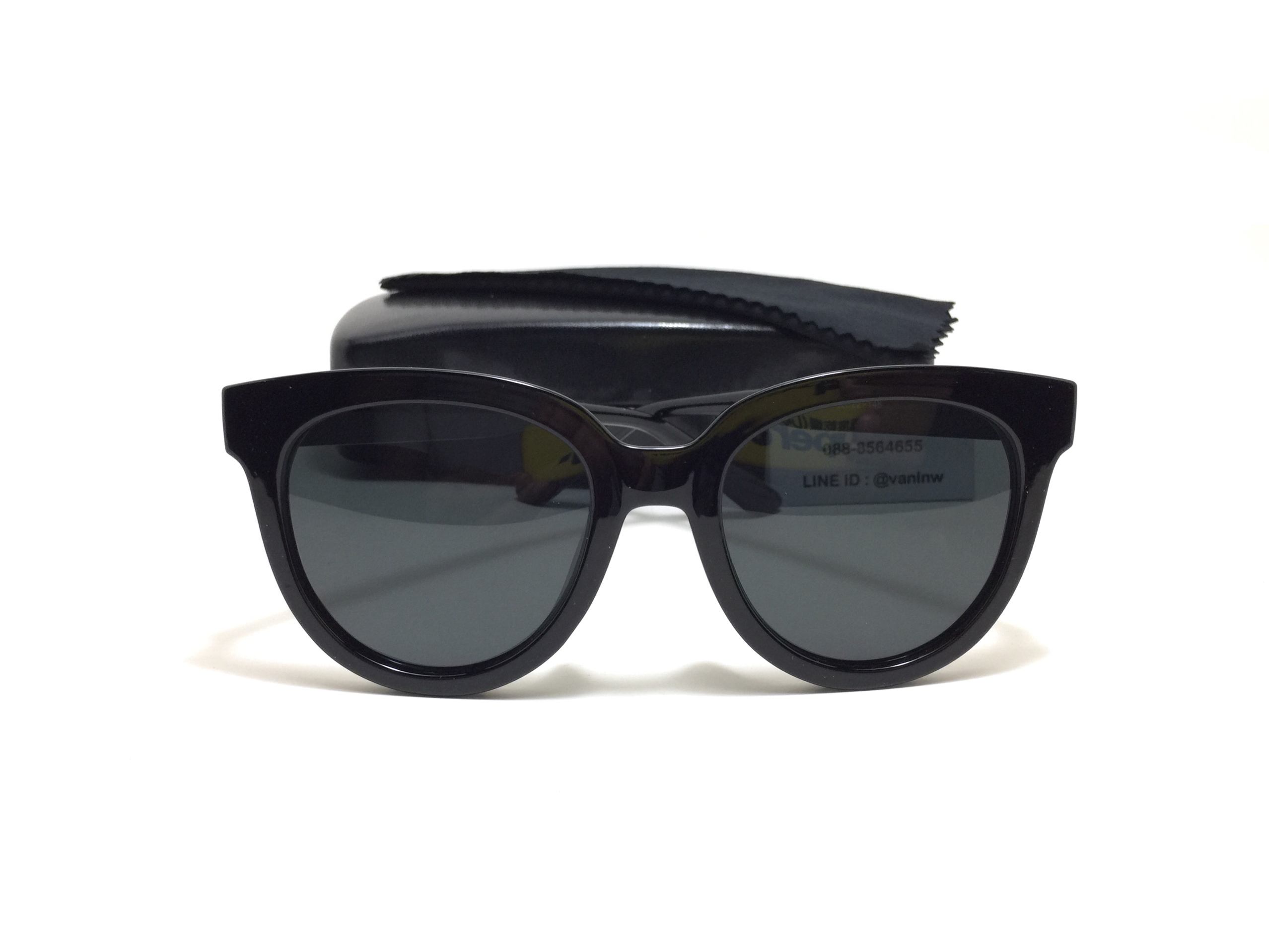 แว่นกันแดดแฟชั่นผู้หญิง Black Ready Stock 337 52-22 146 <ดำ>