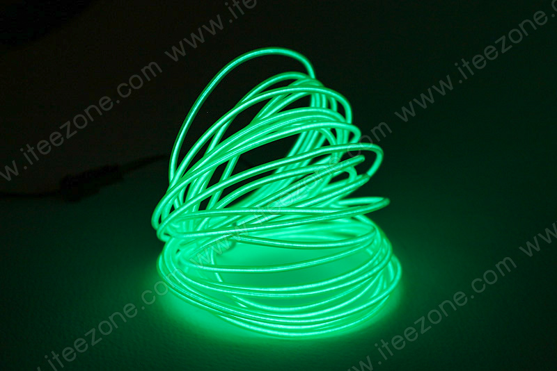 EL Wire 5 เมตร + รางถ่าน AA 2 ก้อน / สีเขียวเข้ม