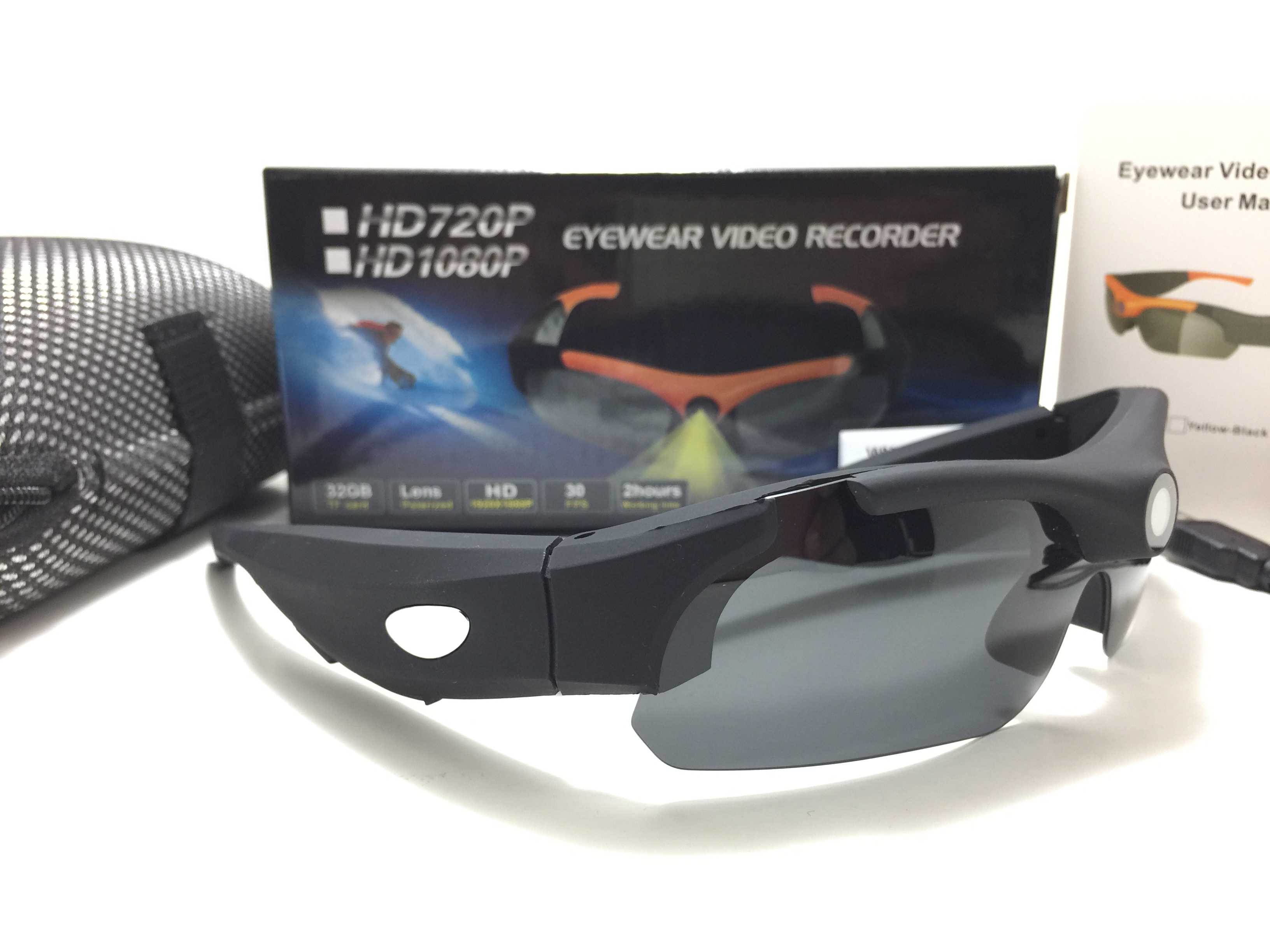 กล้องแว่นตากันแดดทรงสปอร์ต Eyewear Video Recorder Full HD 1080P <ดำ> ของแท้ 100%