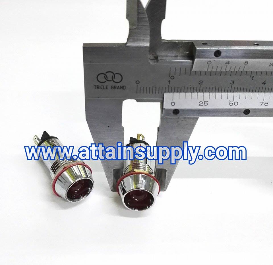 หลอดหน้าปัดLED-12MM./12V สีแดง