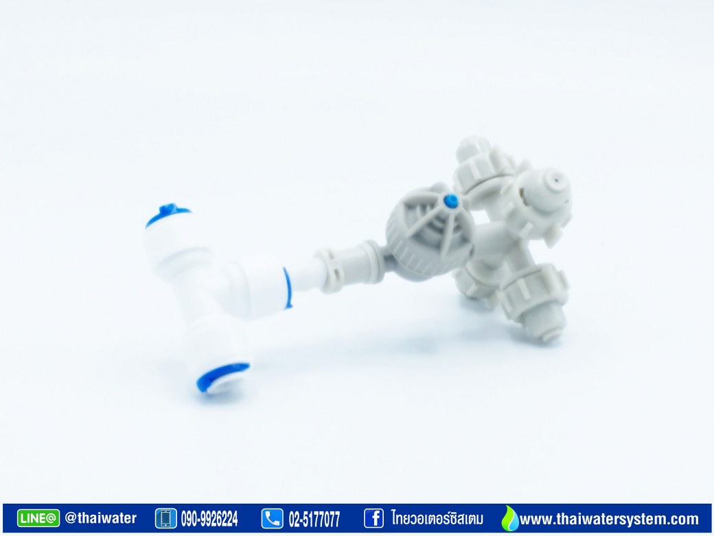 หัวพ่นหมอก หัวพ่นหมอก4ทาง 0.6 มม.+ ข้อต่อ3ทาง 6 มม.สีขาว SKU-675