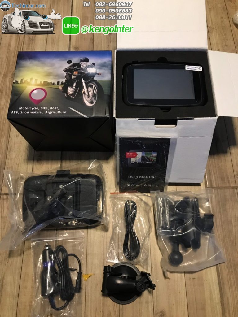 GPSนำทาง ติดมอเตอร์ไซค์ ขนาดหน้าจอ 4.3" จอกันน้ำ พร้อมตัวจับแฮนด์