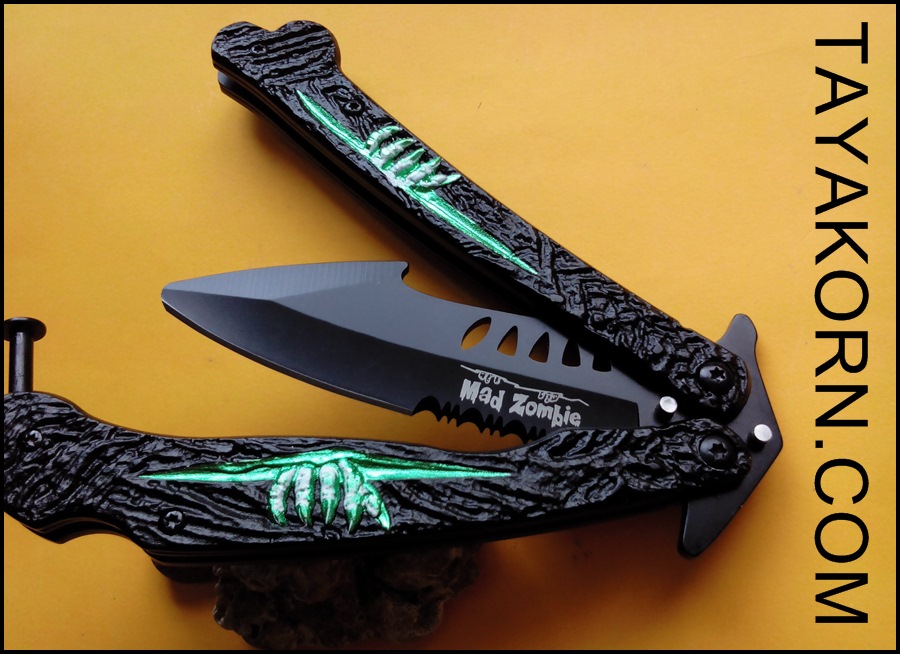 มีดซ้อมควง เดอะโครว์อีกาดำ The Crow Balisong Trainer Knife