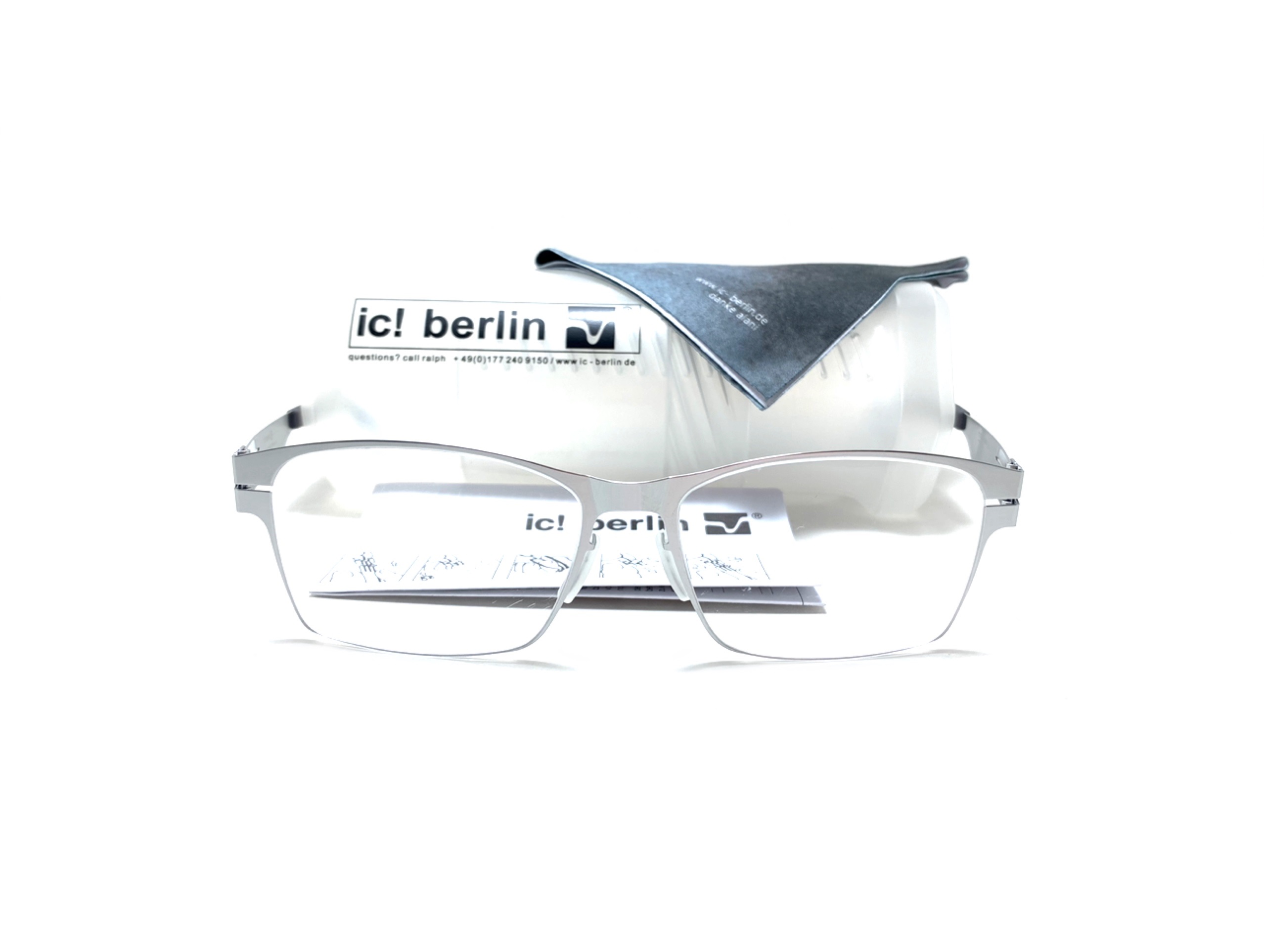 แว่นสายตา ic berlin model luke j.y. chrome 54-17 <เงิน>