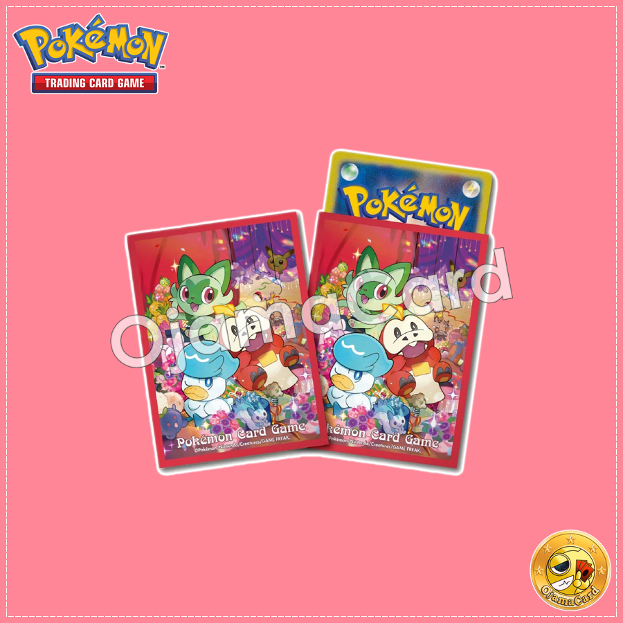 Pokémon Card Game Deck Shield | Card Sleeves — Sprigatito | Nyahoja • Fuecoco | Hogator • Quaxly | Kuwassu (64ct)「1 Pack」