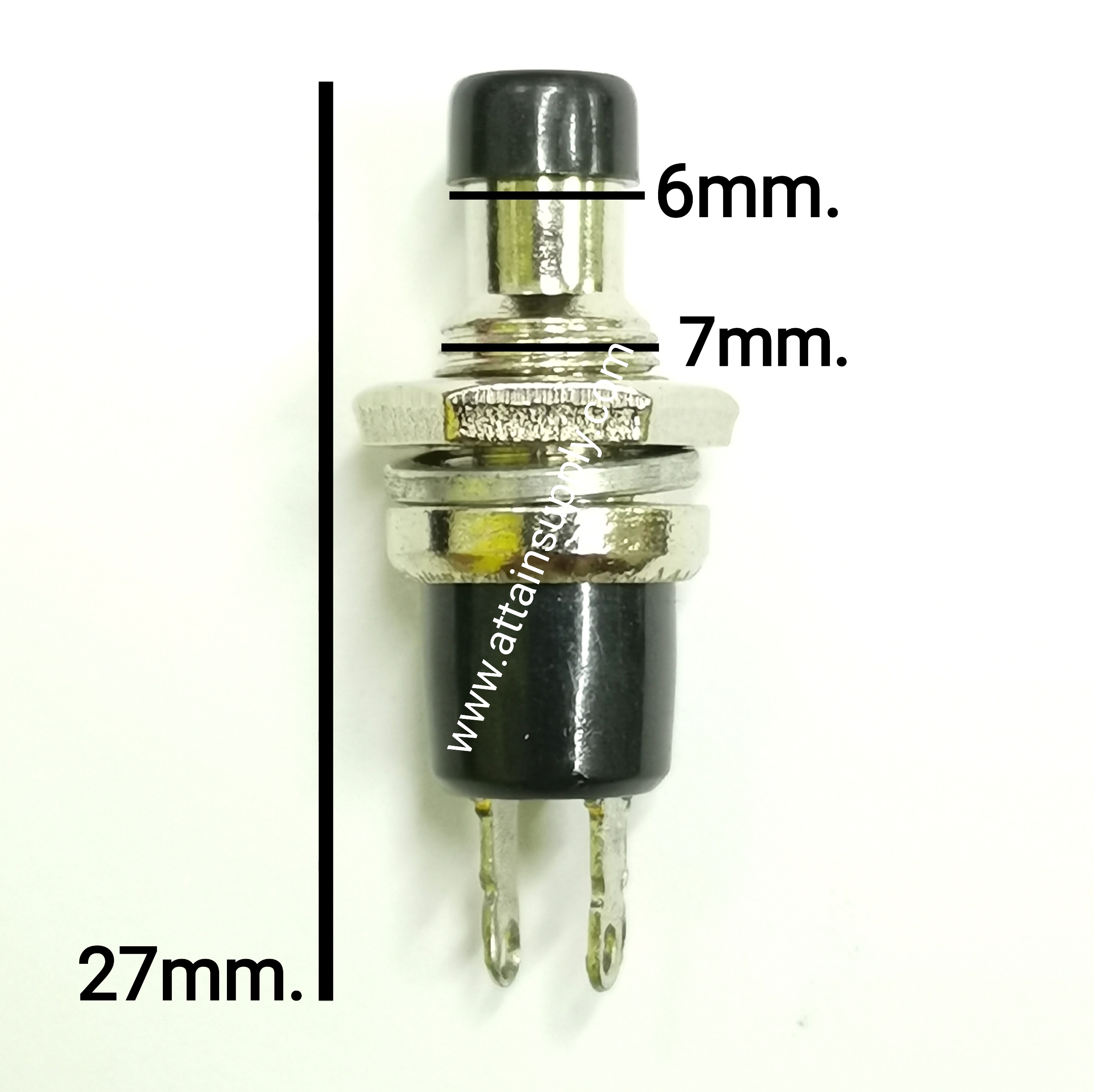 สวิทช์ กดติด-ปล่อยดับ/จิ๋ว-สีดำ