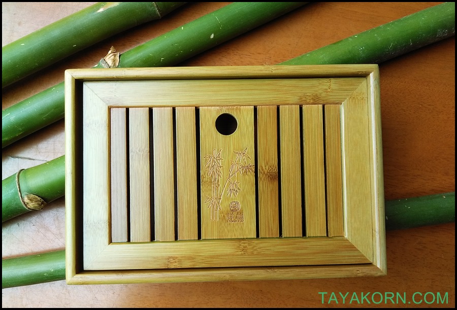 ถาดรองน้ำชาไม้ไผ่ แบบA1 Bamboo Tea Tray Tyle A1( สีเขียว )