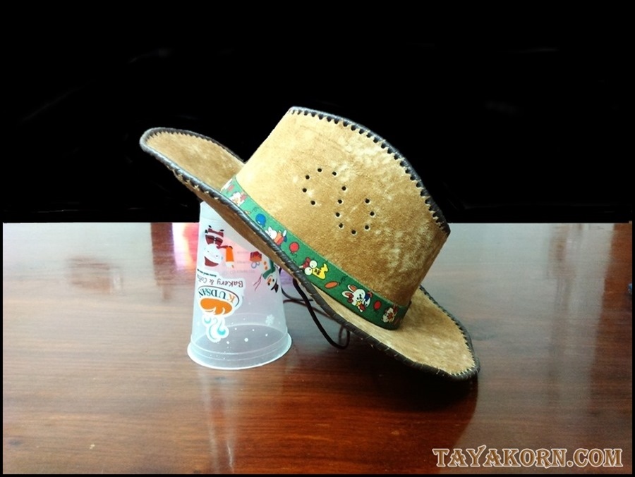 หมวกคาวบอยหนังแท้(หนังวัว)Brown horse pony