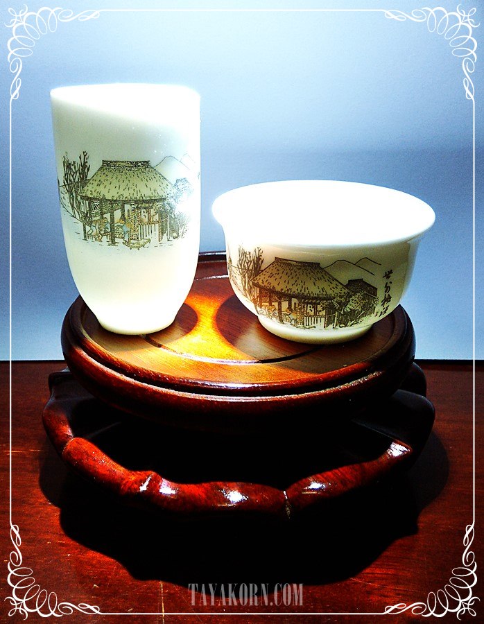 ชุดถ้วยชาแบบดมดื่ม ลายศาลาชา Tea hut Tea cup