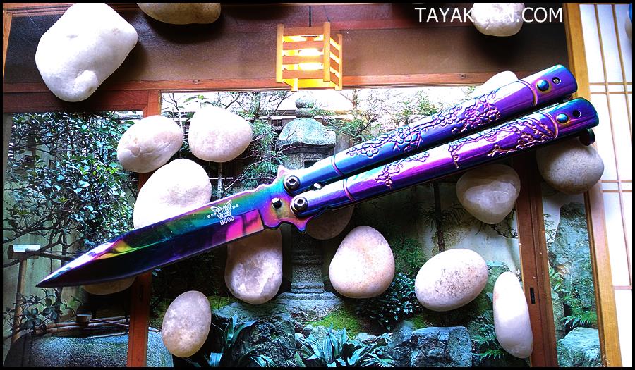 มีดควง เรนโบว์ซากุระบาลิซอง Rainbow Sakura Balisong Knife TKBS-SK55