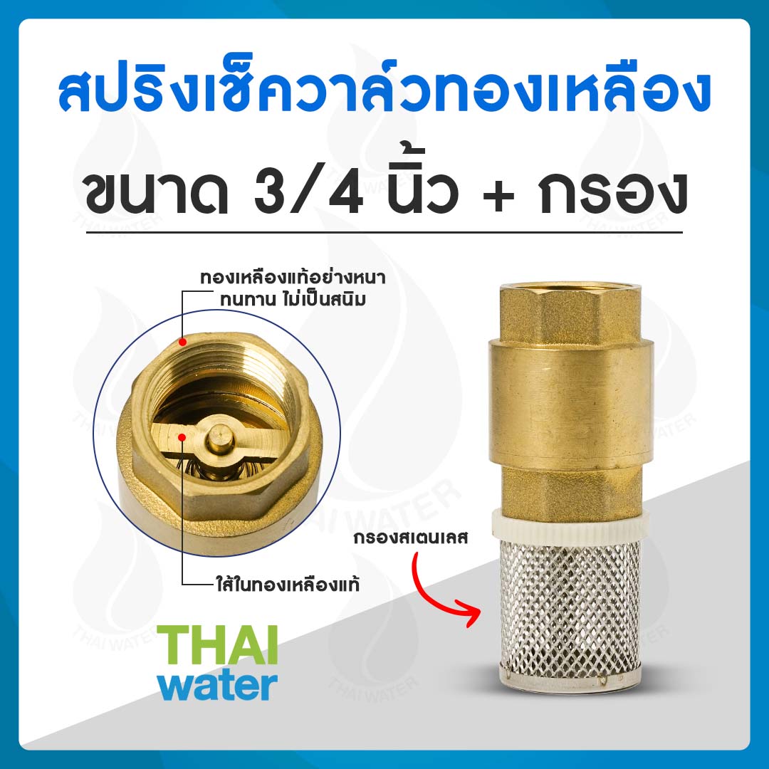 สปริงเช็ควาล์ว 3/4"+ กรอง