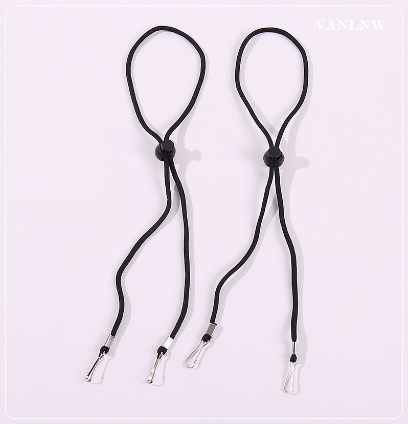 สายคล้องหน้ากากอนามัย MASK STRAPS BLACK สายคล้องแมส สำหรับผู้ใหญ่/เด็ก สายปรับระดับ คล้องคอได้ ใช้งานสะดวก