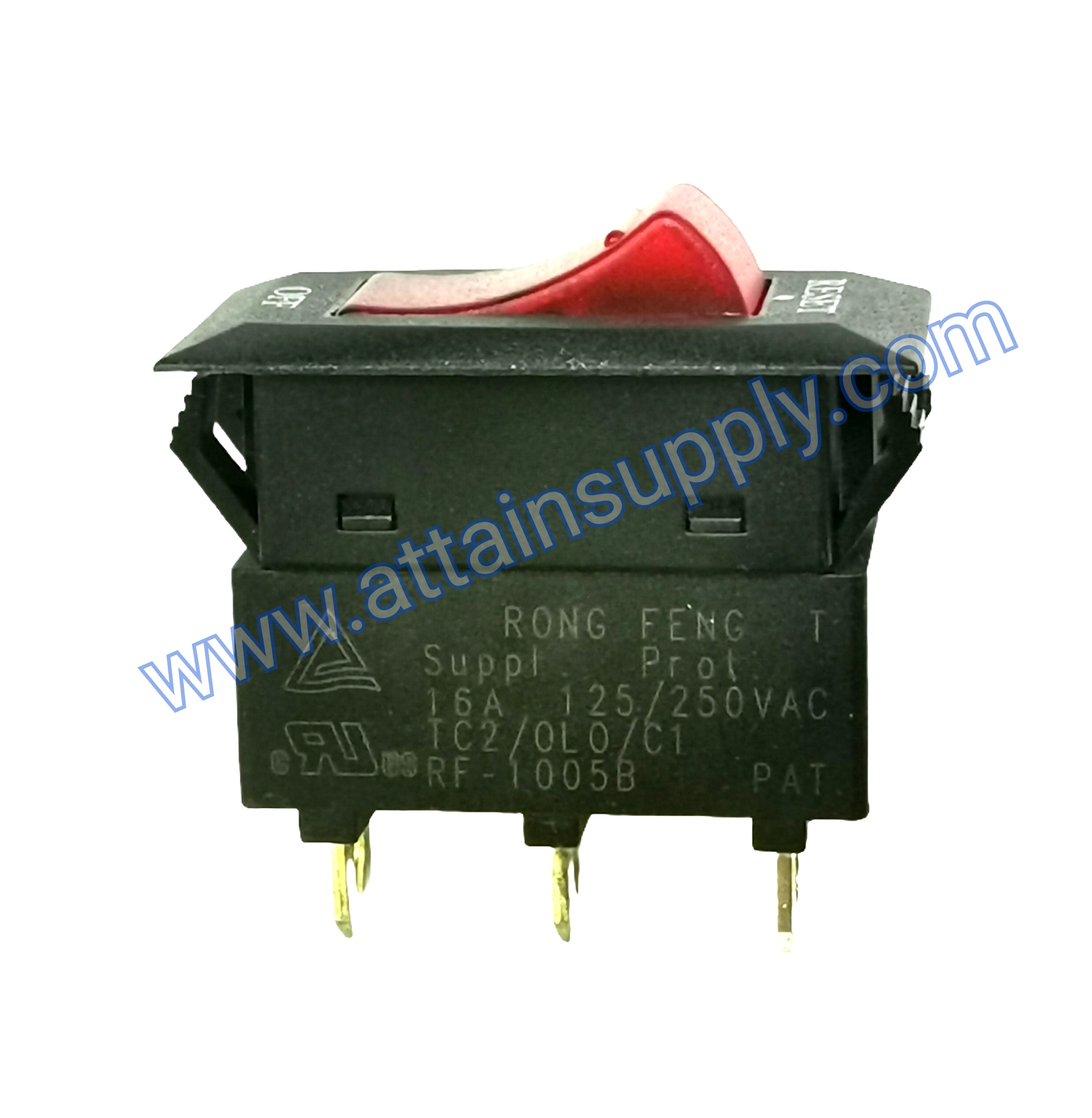 สวิทช์โอเวอร์โหลด/สวิทช์รีเซ็ต 3ขา/มีไฟ-สีแดง 16A.*เกรดดี