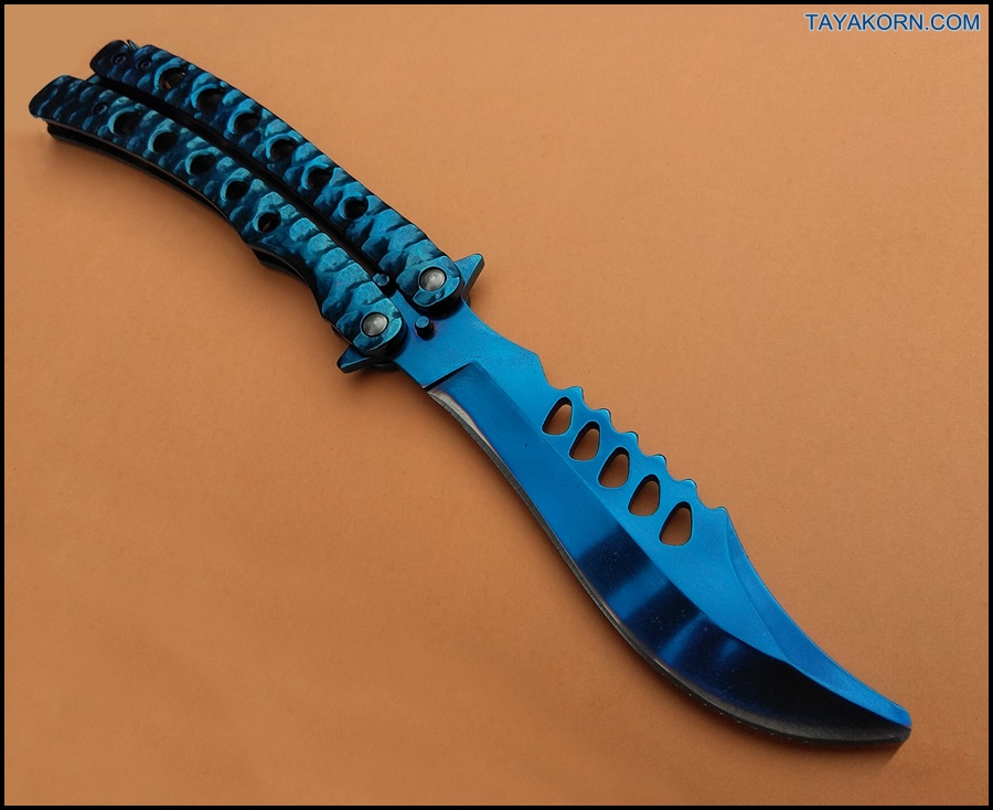 มีดซ้อมควง ซีเอสโก บาลิซอง ZS GO BLUE Balisong Trainer Knife TKBS-ZS6TR