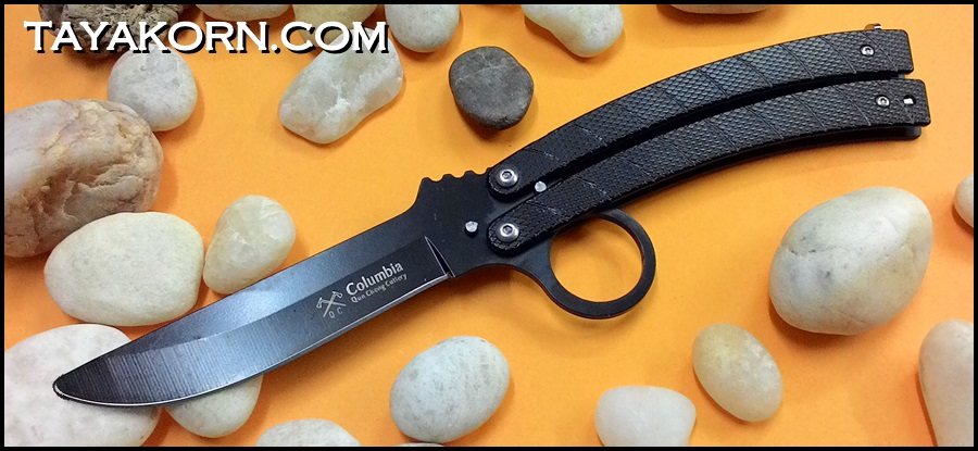 มีดซ้อมควง แบล็คค็อปบร้าบาลิซอง Black Cobra Balisong Knife Trainer TKBS-CB8TR