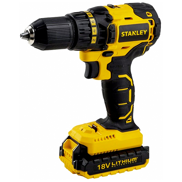 STANLEY สว่านไร้สาย ไร้แปลงถ่าน แบตฯ 2.0AH 2 ก้อน 18V STANLEY SBD201D2K-B1 สีดำเหลือง