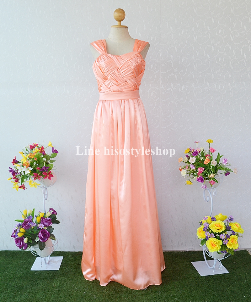 พร้อมส่ง Size L ชุดราตรียาว ผ้าซาติน ซิปหลัง รุ่นนี้สามารถใส่ได้ถึง 7 แบบเลยค่ะ