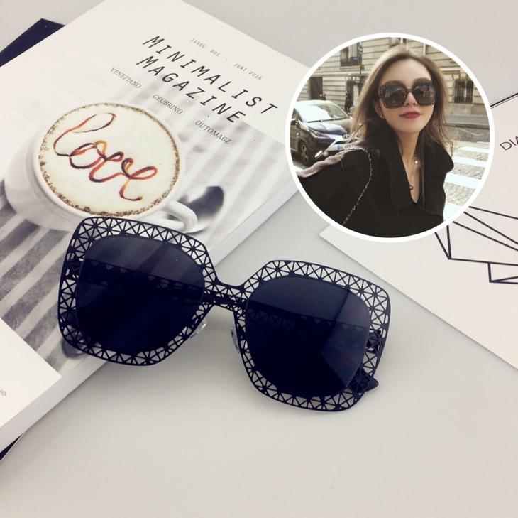แว่นกันแดดแฟชั่นผู้หญิง Oversize Black 53-25 140 <ดำ>