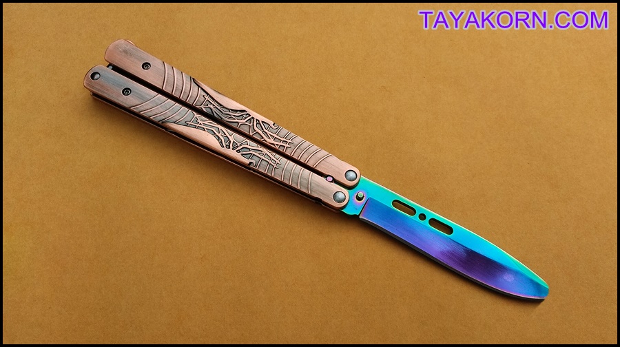 มีดซ้อมควง บาลีซองคอปเปอร์สไปเดอร์ Copper Spider Balisong Trainer TKBS-BT5TR