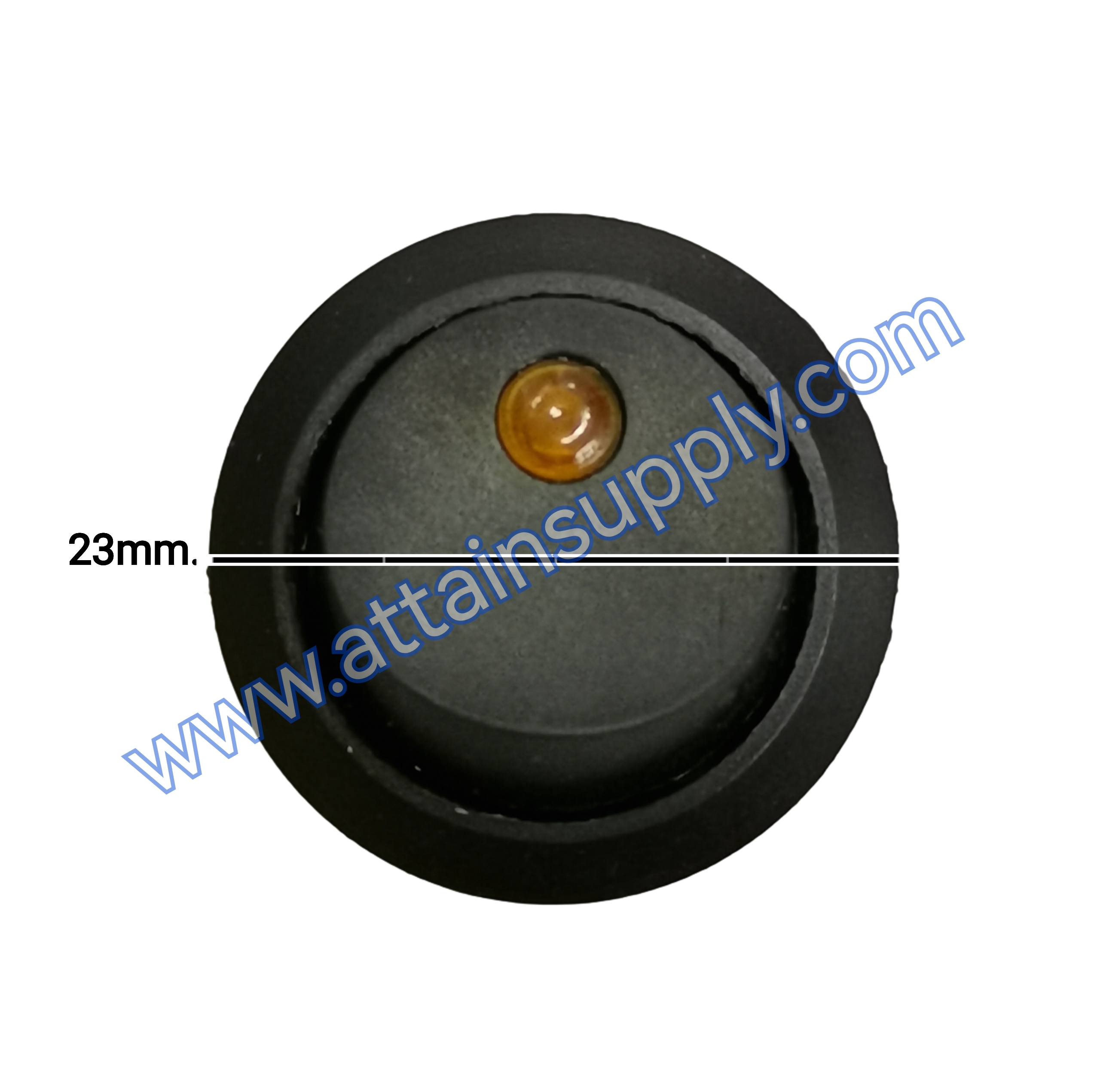 สวิทช์ กลม-ไฟจุด 220V./3ขา มีไฟ-สีเหลือง