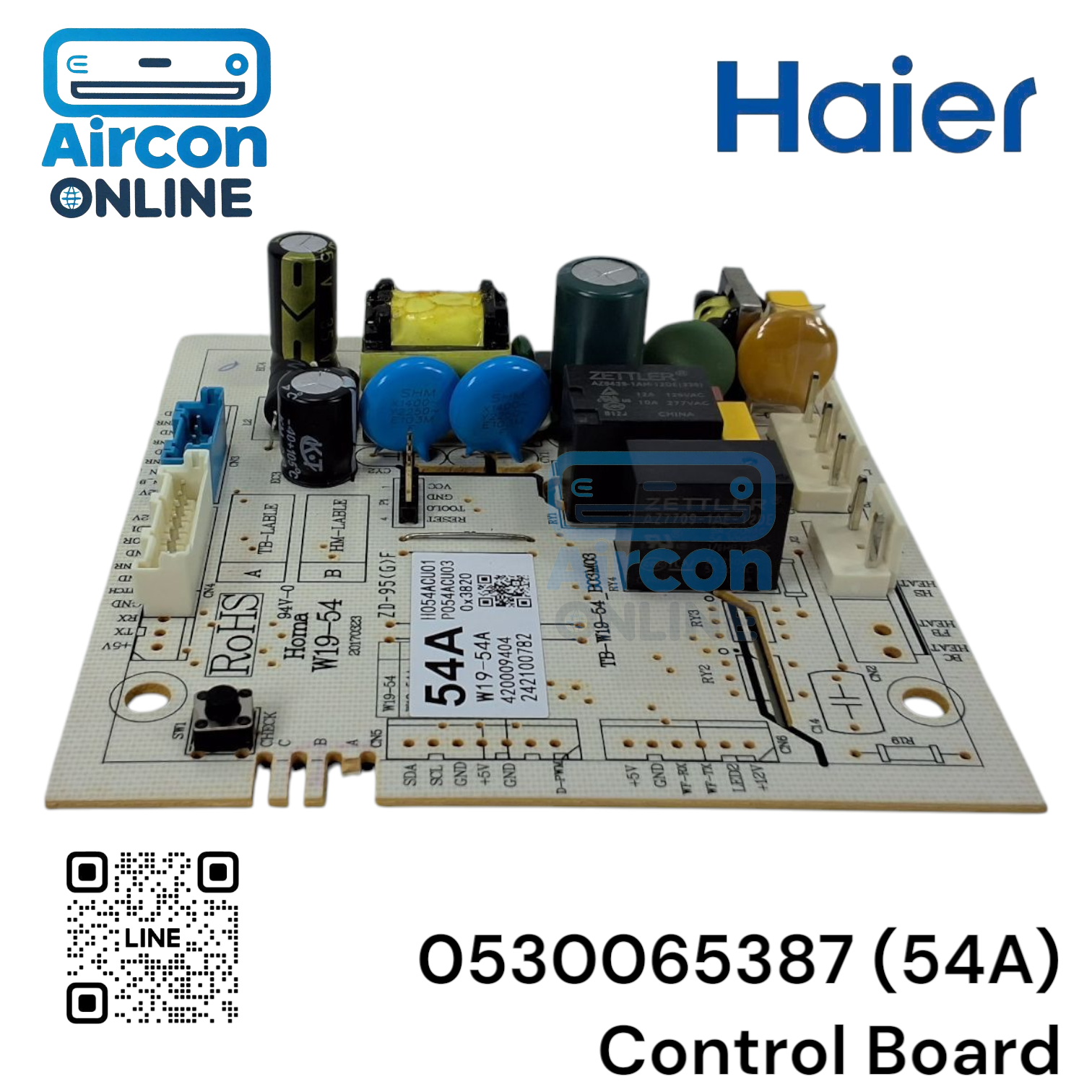 Control Board ตู้เย็น Haier รหัส 0530065387 (54A) W19-54 ของแท้ ใหม่ มือ1
