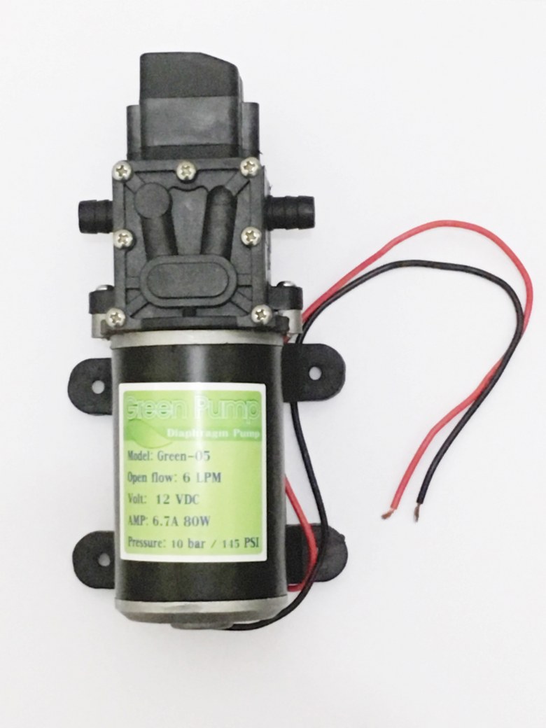 ปั๊มน้ำ ปั๊มพ่นยา DC12V รุ่น GREEN-05 แรงดัน 10 บาร์ แบบเสียบสาย 3/8"