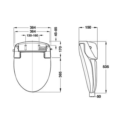 ฝารองนั่งอัตโนมัติ แบบใช้ไฟฟ้า ทรงรี Slow Close HAFELE รุ่น
