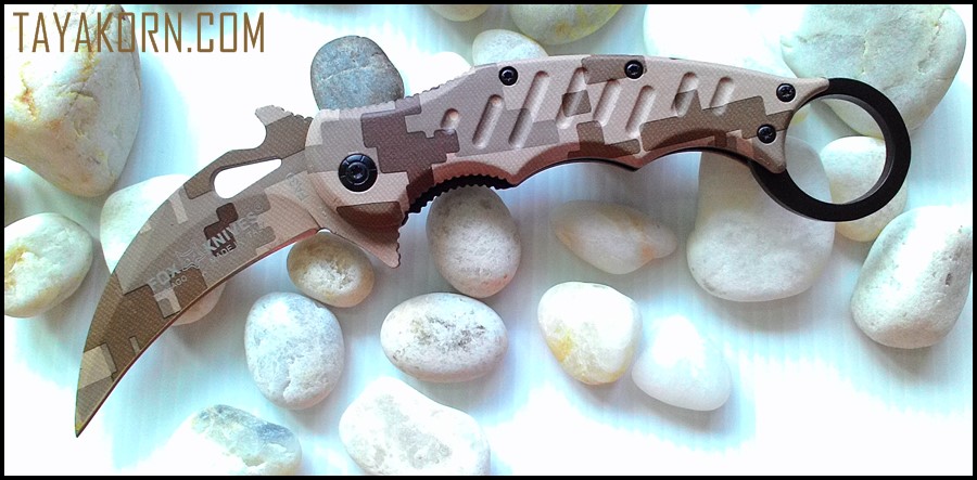 มีดคารัมบิตแอร์ฟ็อกเดสเสิร์ทคาโม่ Air Fox Desert Camo Karambit TKKB-AD2