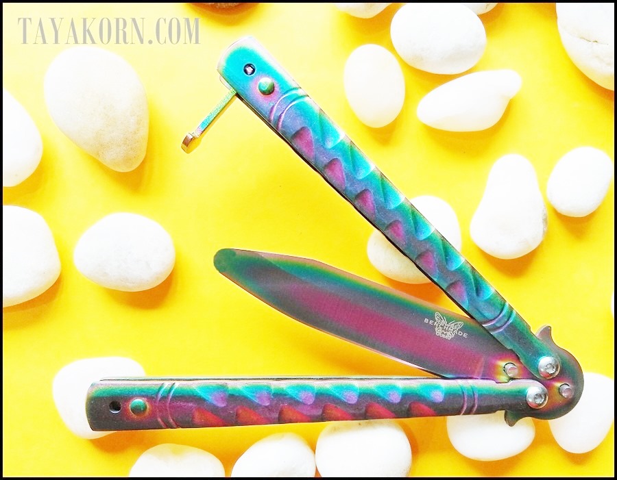 มีดซ้อมควง บาลีซองเรนโบว์ธันเดอร์ Rainbow Thunder Balisong Trainer Knife