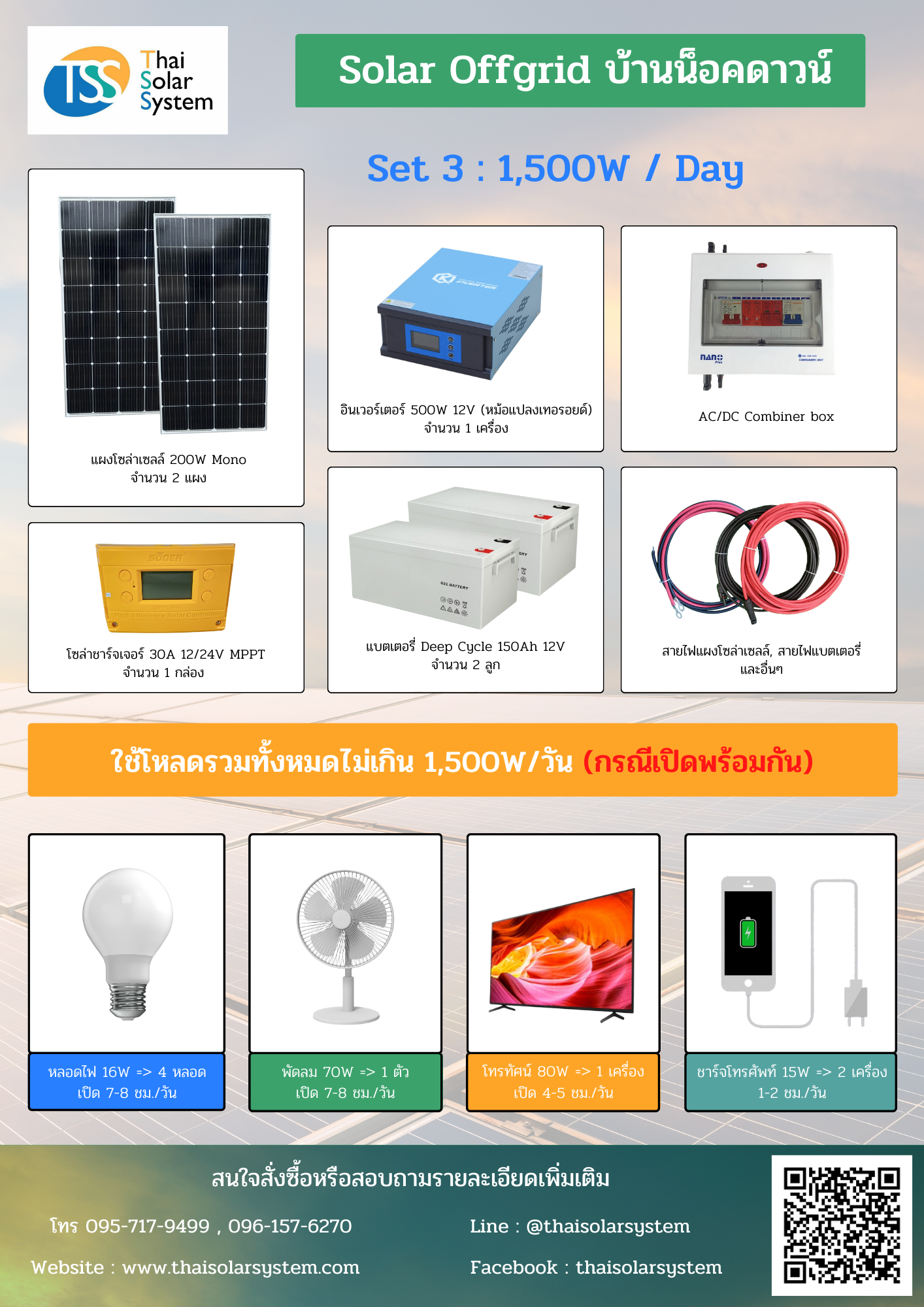 SET 1,500W / DAY