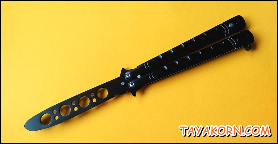 มีดซ้อมควง บาลีซองแบลคธันเดอร์ Black Thunder Balisong trainer Knfie