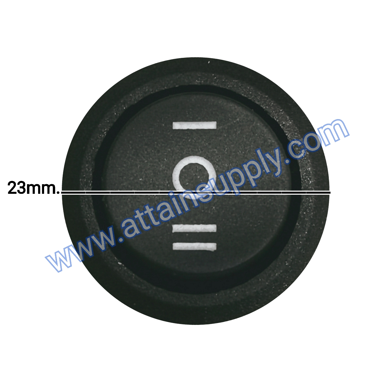 สวิทช์ IOII กลม 3ขา ฐานกลม/ไม่มีไฟ-สีดำ