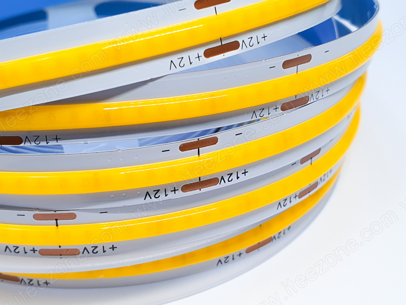 สีวอร์ม Warm White 3000K ไฟเส้น Strip light LED COB 300led/m 30W 12V IP20 (ไม่กันน้ำ) เป็นรุ่นใหม่ล่าสุด ไม่เห็นเม็ดไฟเส้น LED