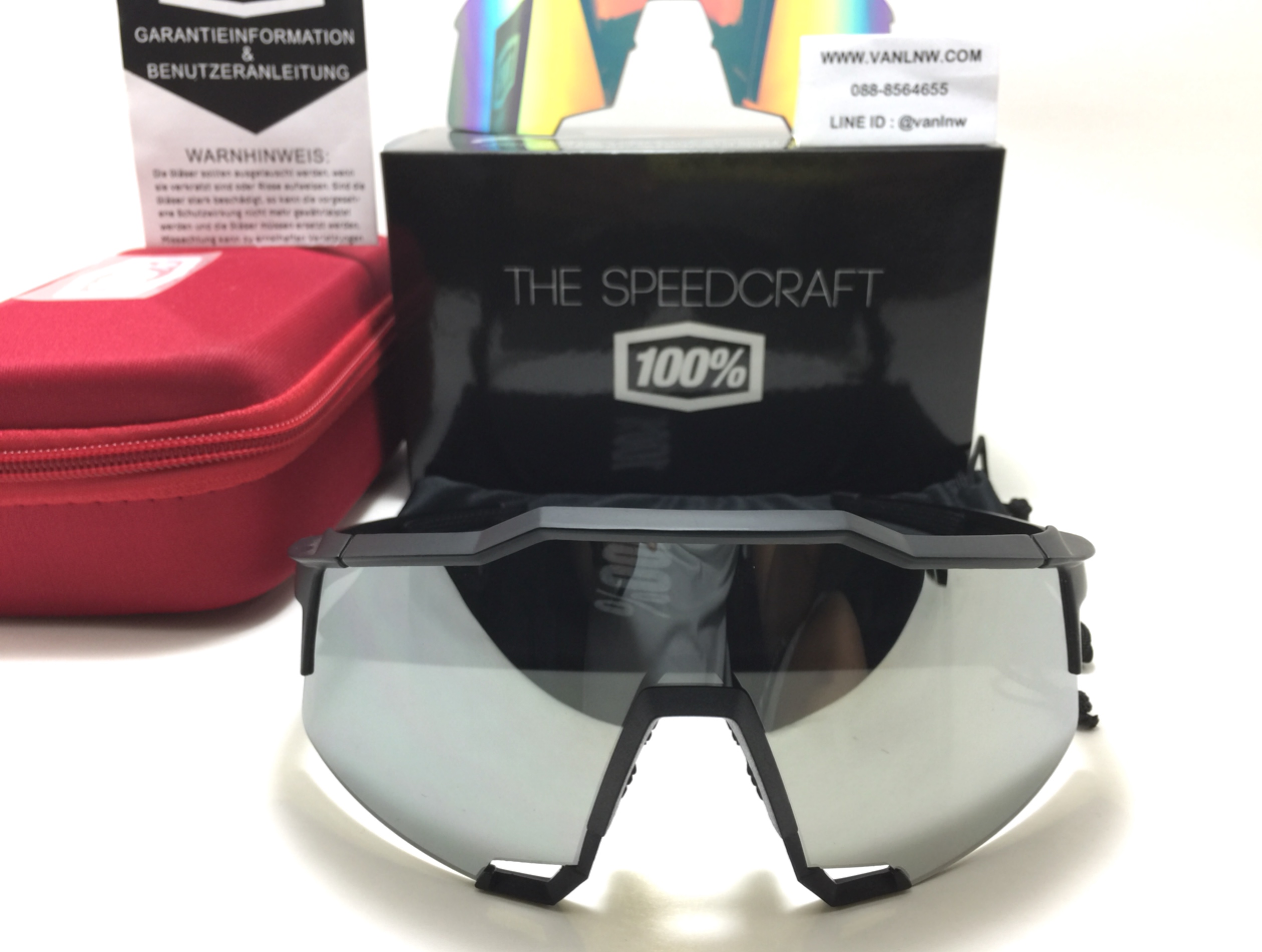 แว่นตาปั่นจักรยาน 100% Speedcraft Flat Gunmetal <Smoke short lens>