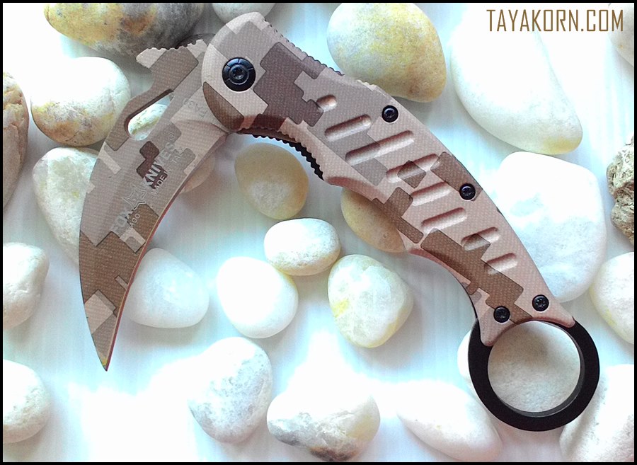 มีดคารัมบิตแอร์ฟ็อกเดสเสิร์ทคาโม่ Air Fox Desert Camo Karambit TKKB-AD2