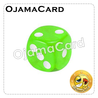 13MM 6 Sided Dice Block — Transparent : Fluorescent Green「1 Dice」