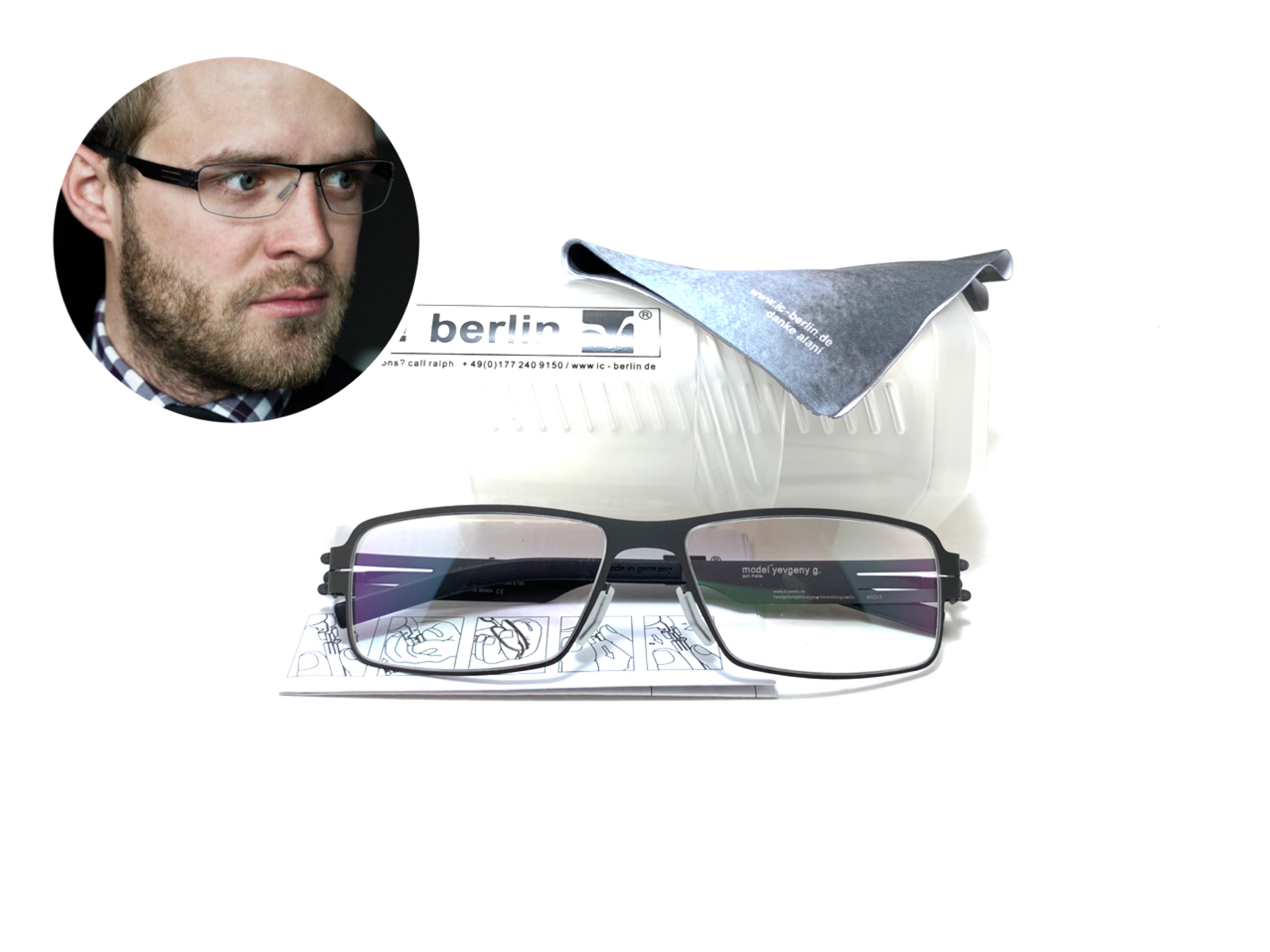 แว่นสายตา ic berlin model yevgeny g. gun metal 57-17 <กันเมทัล>
